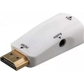 Wentronic Goobay kompaktne HDMI-VGA adapter heliga - HDMI isane VGA emasele + 3,5 mm pistik, 1080p, must 44793