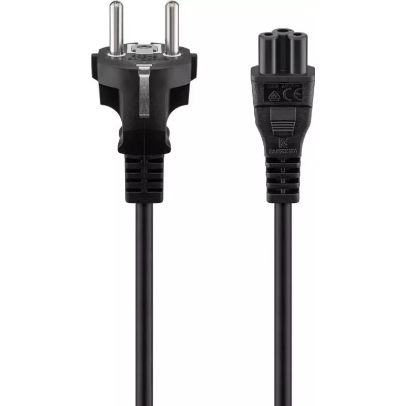 Wentronic Goobay toitepikenduskaabel, Schuko pistik Schuko pesasse, 1 m, must, 16 A, 250 V, H05VV-F 3G1.5, nurga all pistik, CE/VDE 57846
