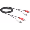 Wentronic Goobay RCA pikenduskaabel, 2,5 m, 2x RCA isane - 2x RCA emane, stereoheli, must 50026