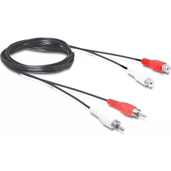 Wentronic Goobay RCA pikenduskaabel, 2,5 m, 2x RCA isane - 2x RCA emane, stereoheli, must 50026