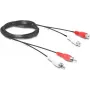 Wentronic Goobay RCA pikenduskaabel, 2,5 m, 2x RCA isane - 2x RCA emane, stereoheli, must 50026