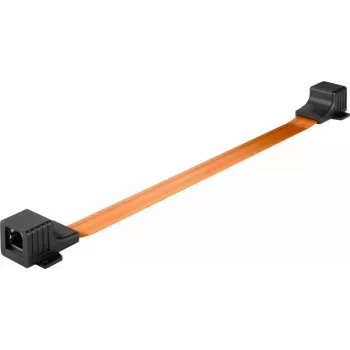 WENTRONIC Goobay RJ45 akna läbiviigu kaabel üliõhuke 0,25 m, lame, Gigabit Ethernet, läbipaistev/valge 71411