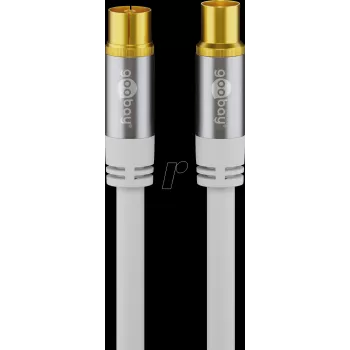 Wentronic Goobay TV antennikaabel 1m valge kullatud 4x varjestatud 135dB koaksiaal emane-isane 70313