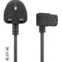 Wentronic Goobay UK 3-pin to 90° IEC C13 toitekaabel, 2 m, must 45767