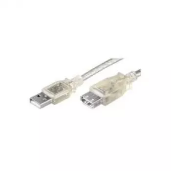 Wentronic Goobay USB 2.0 Hi-Speed pikenduskaabel, hall, 0,6 m – USB Type A isane to USB Type A emane 68624