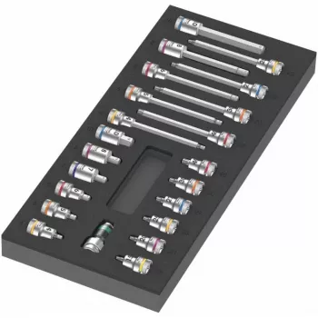 Wera 9723 vahtplastist sisetükk Zyklop B 3/8-tolline Bit-Nut komplekt 1, 19-osaline