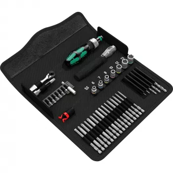 Wera Kraftform Kompakt H 1 Woodcraft kruvikeeraja käepide 12 segatud otsikuga - Hex, Phillips, Pozidriv, Torx