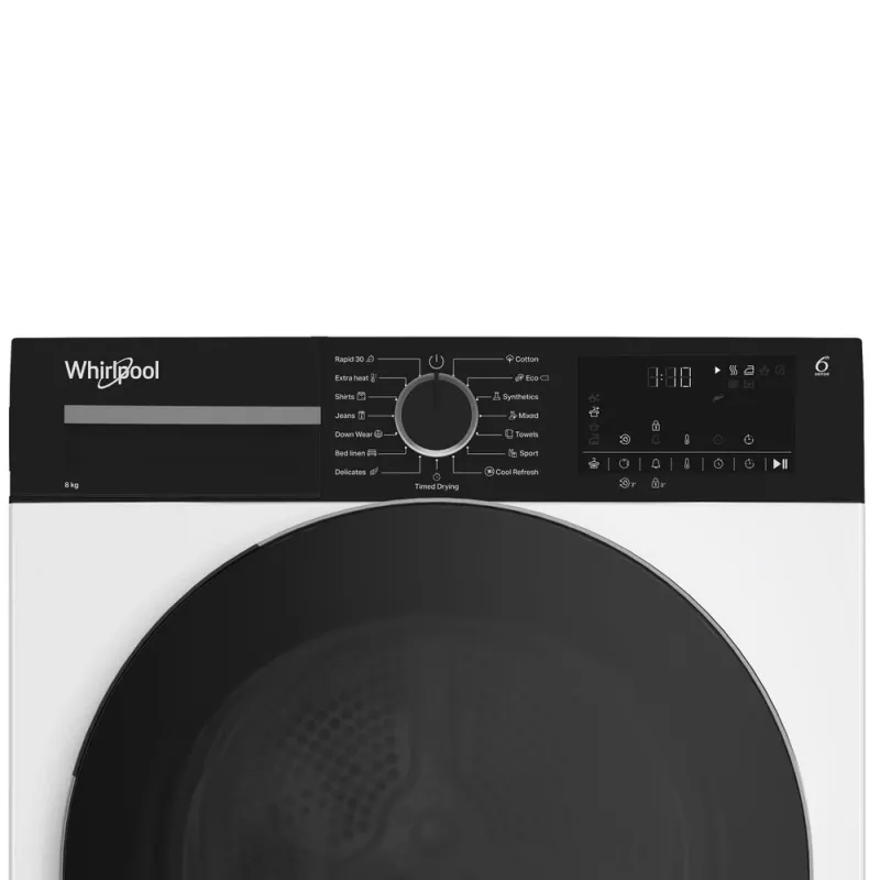 Whirlpool WPS D8 WBS EE soojuspumba kuivati 8 kg esilaadimisega valge