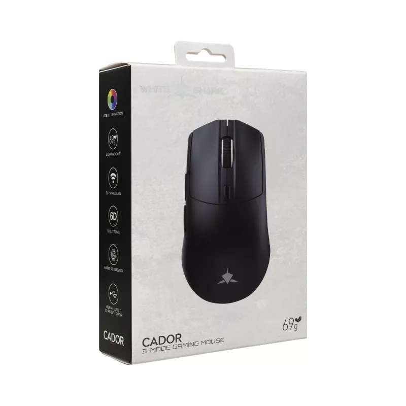 White Shark CADOR-B WGM-5020 juhtmega RGB mänguhiir, must