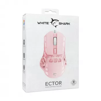 White Shark ECTOR-P GM-5016 Juhtmega Mängurihiir, 6400 DPI, Roosa