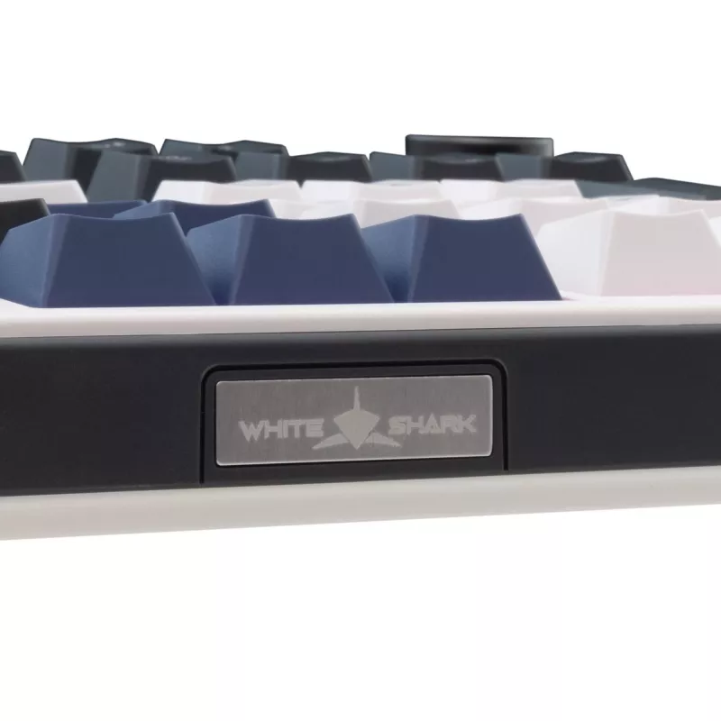 White Shark EXCALIBUR-W mehaaniline mänguklaviatuur, 75% paigutus, KTT Wine Red hot-swap, per-klahv RGB, juhtmega, valge