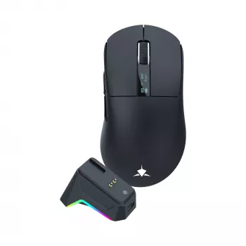 White Shark GAWAIN-B juhtmevaba mänguhiir, 12000 DPI, 500 mAh, 56g, must