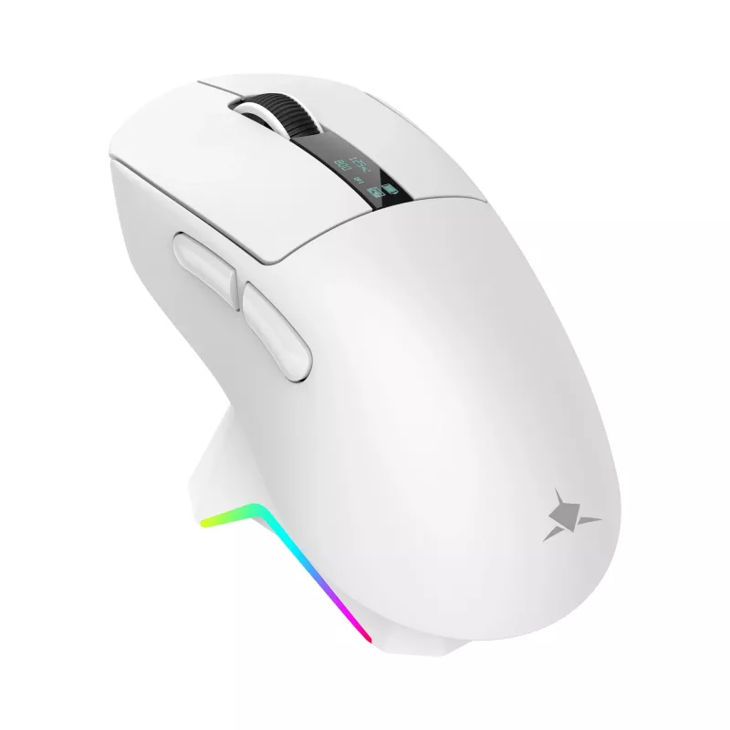 White Shark GAWAIN-W juhtmevaba mänguhiir – 12000 DPI, 500mAh aku, 56g, valge