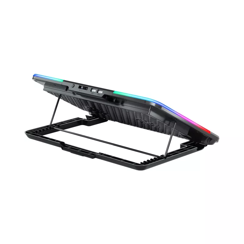 White Shark ICE BLADE GCP-96 kahe ventilaatoriga sülearvuti jahutusalus sinise LED-valgustusega, kuni 17 tolli, 5 reguleeritavat asendit