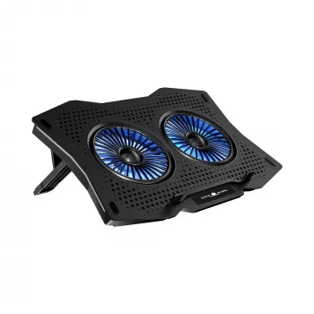 White Shark ICE GUARD GCP-4 jahutusalus kahe 125 mm sinise LED-ventilaatoriga, 5 kõrgusseadet, kuni 17,3 tolli