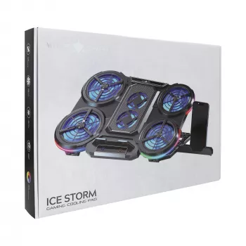 White Shark ICE STORM GCP-6 Sülearvuti jahutusalus, 2x125mm ventilaatorid, Sinine LED, USB, kuni 17 tolli