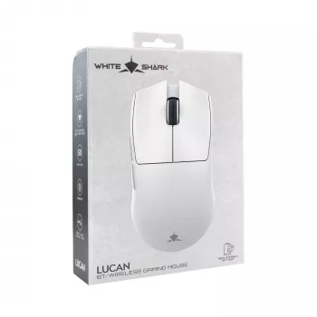 White Shark LUCAN-W WGM-5022 12000 DPI Juhtmevaba Mänguhiir, Valge