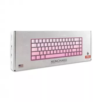 White Shark NUNCHAKU-P-US-RED.SW TKL mehaaniline mänguklaviatuur - 87 klahvi, Outemu Red lülitid, RGB taustvalgustus, roosa