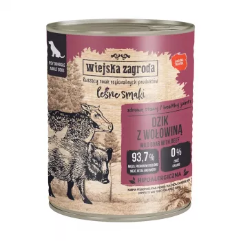 WIEJSKA ZAGRODA Forest Flavors Metssiga veiselihaga - Märg koeratoit - 800g