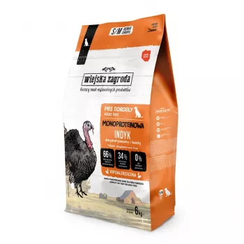 WIEJSKA ZAGRODA Monoprotein Türgi kuivtoit täiskasvanud koertele - 6 kg