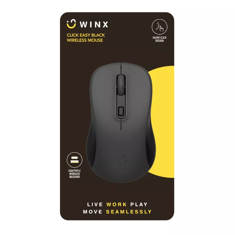 WINX CLICK Easy 1600DPI 2.4GHz juhtmevaba hiir - must