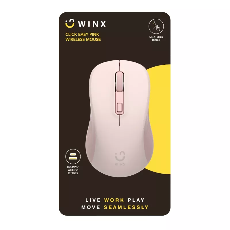 WINX CLICK Easy 1600DPI 2.4GHz juhtmevaba hiir - roosa