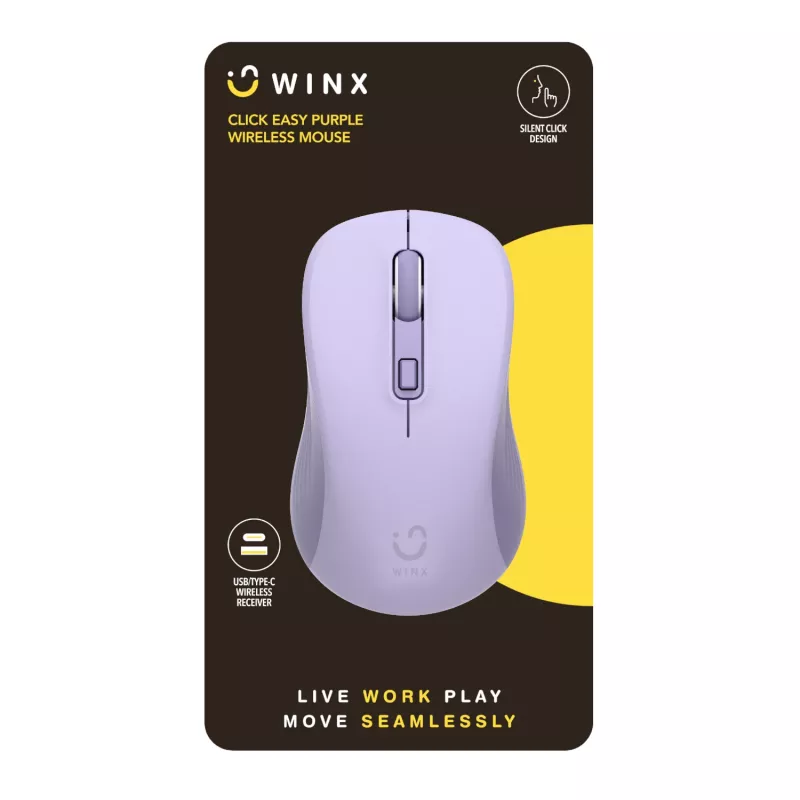 WINX CLICK Easy 1600DPI 2.4GHz juhtmevaba hiir - lilla