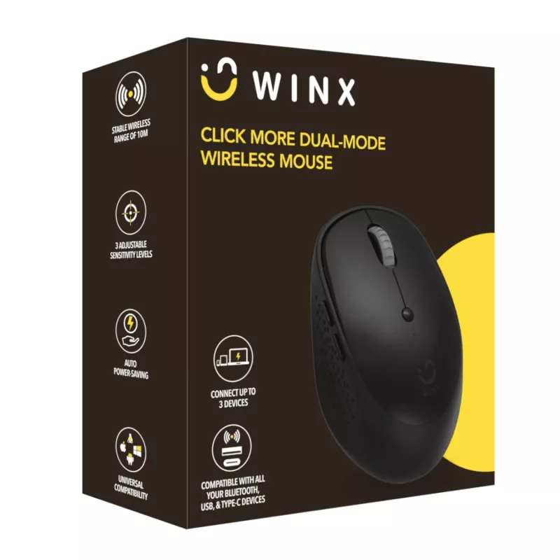 WINX CLICK More Dual-Mode juhtmeta hiir - must