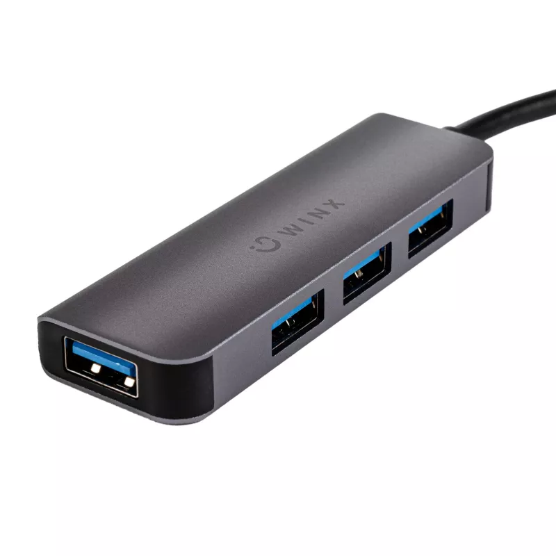 WINX CONNECT Simple USB/Type-C jaotur, 3x USB-A 5Gbps + USB-C PD 100W, Space Grey