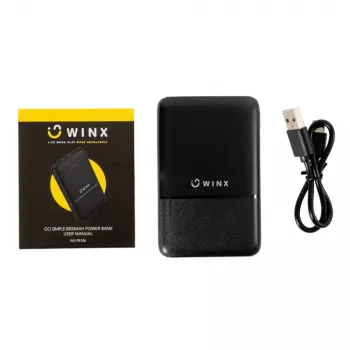 WINX GO Simple 5000mAh toitepank, must
