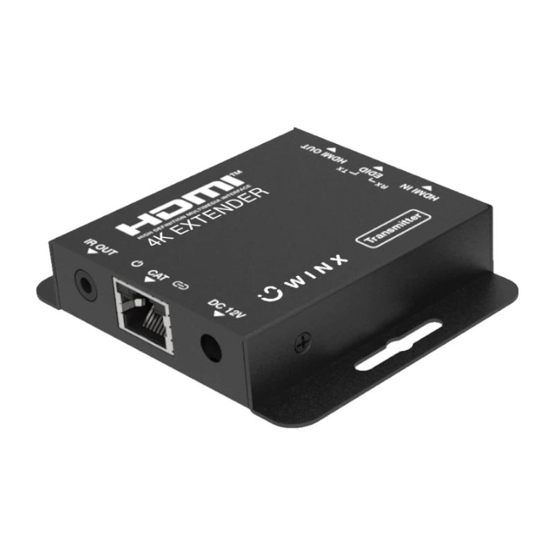 WINX LINK FAR 4K HDMI Extender üle ühe Cat5e/6/7 kuni 60m IR pass-through, HDCP 1.4, must