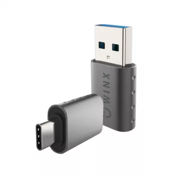 WINX LINK Simple Type-C ja USB adapteri komplekt – USB-C isane USB-A emasele ja USB-A isane USB-C emasele, USB 2.0, 480 Mbps, kosmosehall