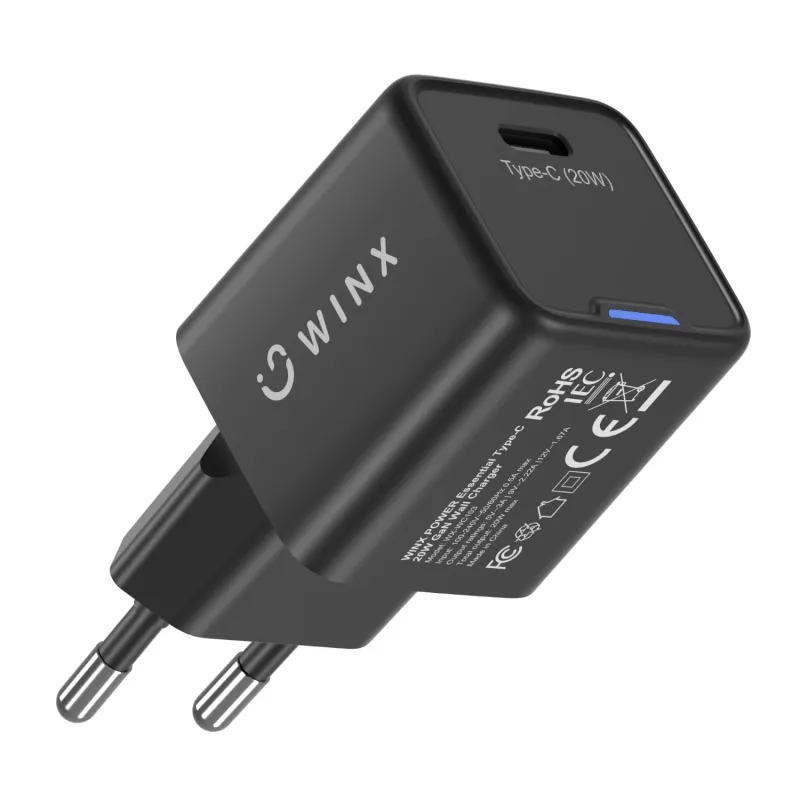 WINX POWER Essential Type-C 20W GaN seinadapter - Valge