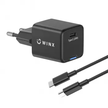 WINX POWER Essential Type-C 20W GaN seinadapter - Valge