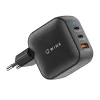 WINX POWER Max 65W GaN seinilaadija - 2x USB-C PD, 1x USB-A QC, must