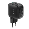 WINX POWER Max 65W GaN seinilaadija - 2x USB-C PD, 1x USB-A QC, must