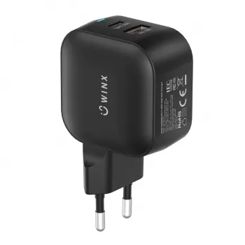 WINX POWER More 35W GaN seinadapter - Dual USB-C ja USB-A, PD 3.0 PPS, valge