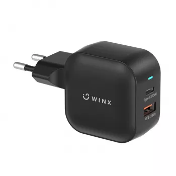 WINX POWER More 35W GaN seinadapter - Dual USB-C ja USB-A, PD 3.0 PPS, valge
