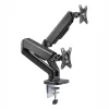 WINX RISE Pro Dual Full Motion Monitor Arm - Gaasvedru lauahoidik 2 ekraanile 17 inch-32 inch, VESA 75/100, 18kg kokku, klambriga ja avaga, must