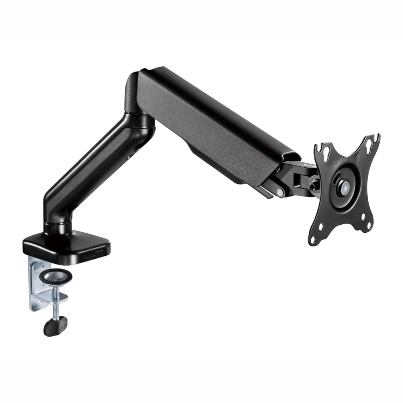 WINX RISE Pro täisliikumisega monitori käsi - üksik 17-32 inch gaasivedruga lauakinnitus, VESA 75/100, C-klamber ja ava, must