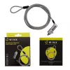 WINX Secure Max universaalne koodkaabellukk - 4-kohaline ümberseatav kombinatsioon, punutud teras, 1,8 m, must/hõbe