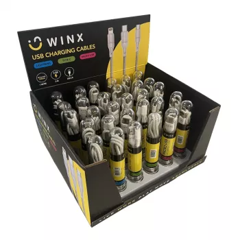 WINX USB-C to USB-A laadimis- ja andmekaabel 1,2 m must