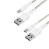 WINX USB to Type-C|Lightning laadimiskaablid 2-in-1 hargnev kaabel 1,2 m must