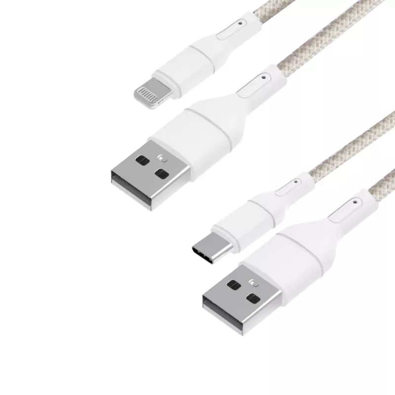 WINX USB to Type-C|Lightning laadimiskaablid 2-in-1 hargnev kaabel 1,2 m must