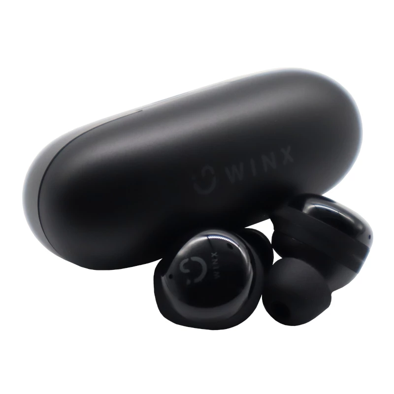 WINX VIBE Active 2 TWS-kõrvaklapid – juhtmeta Bluetooth 5.3 kõrvaklapid laadimiskarbiga, IPX4 veekindlus, ENC-mikrofon, puutetundlikud juhtnupud, madala latentsusega mängurežiim, 24-tunnine aku kestvus, must