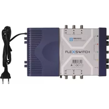 WISI FLEXSWITCH DXS0512 5-sisendiga 12-väljundiga aktiivne multiswitch koos toiteallikaga