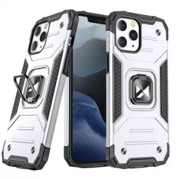 Wozinsky Apple iPhone 13 Ring Armor ümbrise alusega, vastupidav kaitsekate, hõbedane