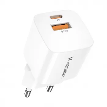 Wozinsky CMWCW 20W USB-C / USB-A seinadapter - valge