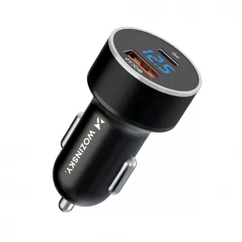 Wozinsky WDCCAC USB-C USB-A 36W autolaadija - must