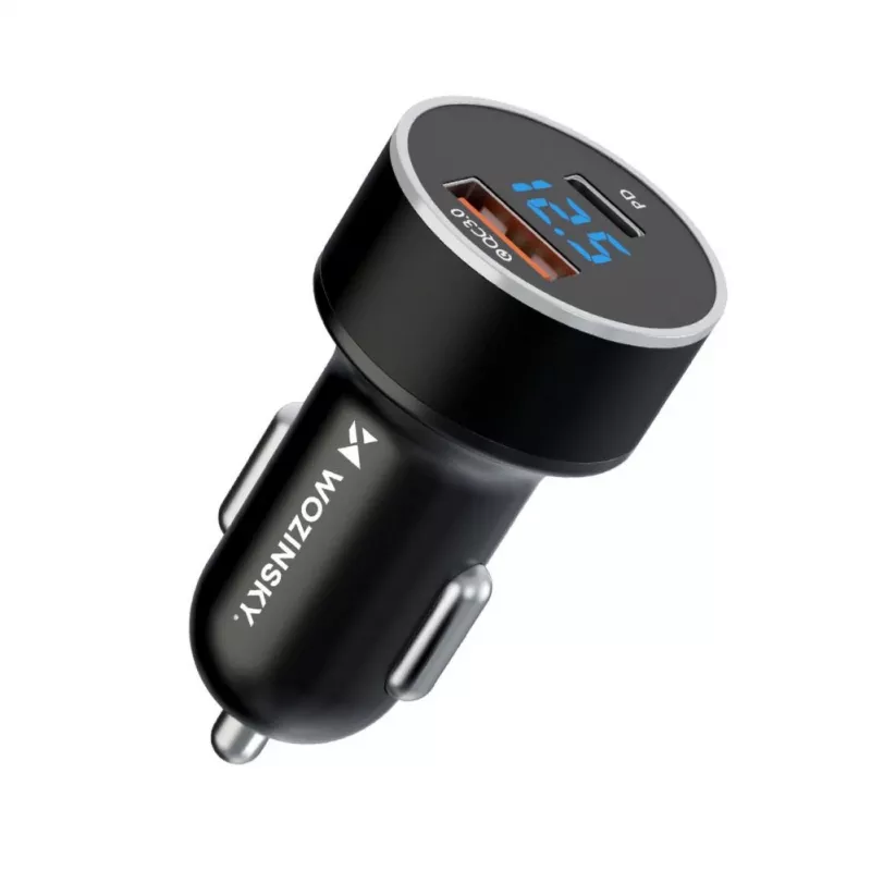 Wozinsky WDCCAC USB-C USB-A 36W autolaadija - must